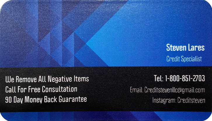 Steven Lares Credit Business Card Front